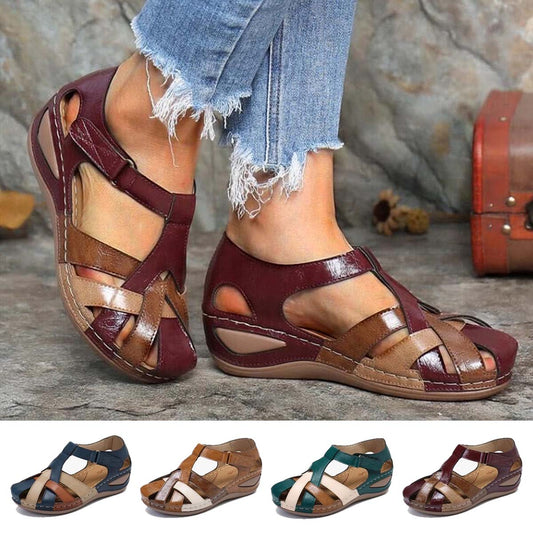 🌸【Venta caliente en España】🩰Sandalias de mujer con plataforma de cuero suave y recortes