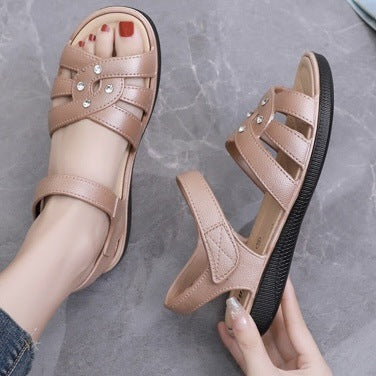 【36-40】 2026 w nowym stylu buty na koturnie z miękką podeszwą, oddychające sandały damskie