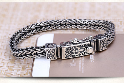 🔥💥2025 moda original retro tailandesa trenzada ancha y gruesa pulsera de tendencia retro dominante