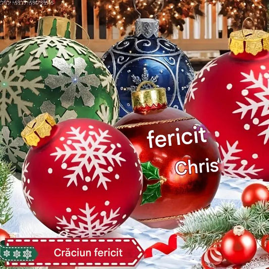 🎁🎉✨🎄Świąteczna nadmuchiwana, dekorowana piłka zewnętrzna z PVC🎅
