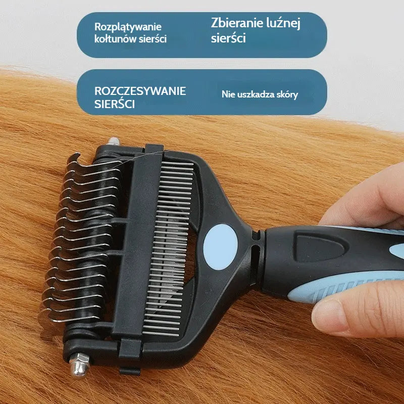 🐕🐈 Wielofunkcyjny grzebień 3-w-1 do rozplątywania sierści zwierząt domowych, grzebień do usuwania luźnej sierści dla psów i kotów