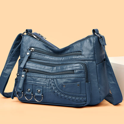 💥👜2025 nuevo bolso de cuero suave de gran capacidad, se puede usar como bolso de hombro / bolso bandolera