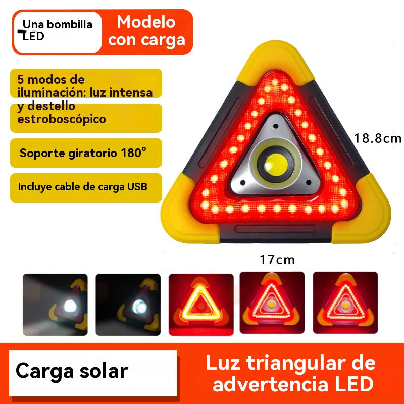 🔥Nuevo producto 2026🔥 Trípode de advertencia solar 3 en 1 para coche con foco de alta intensidad. Incluso con niebla densa, sirve como advertencia.