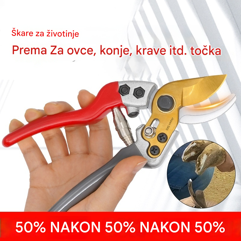 🥰Najniža cijena ograničeno vrijeme🐏✂️【Akcija – Popust do 50%!】Škare za šišanje ovčjih, kravljih i konjskih kopita, višenamjenske vrtne škare