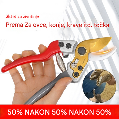🥰Najniža cijena ograničeno vrijeme🐏✂️【Akcija – Popust do 50%!】Škare za šišanje ovčjih, kravljih i konjskih kopita, višenamjenske vrtne škare