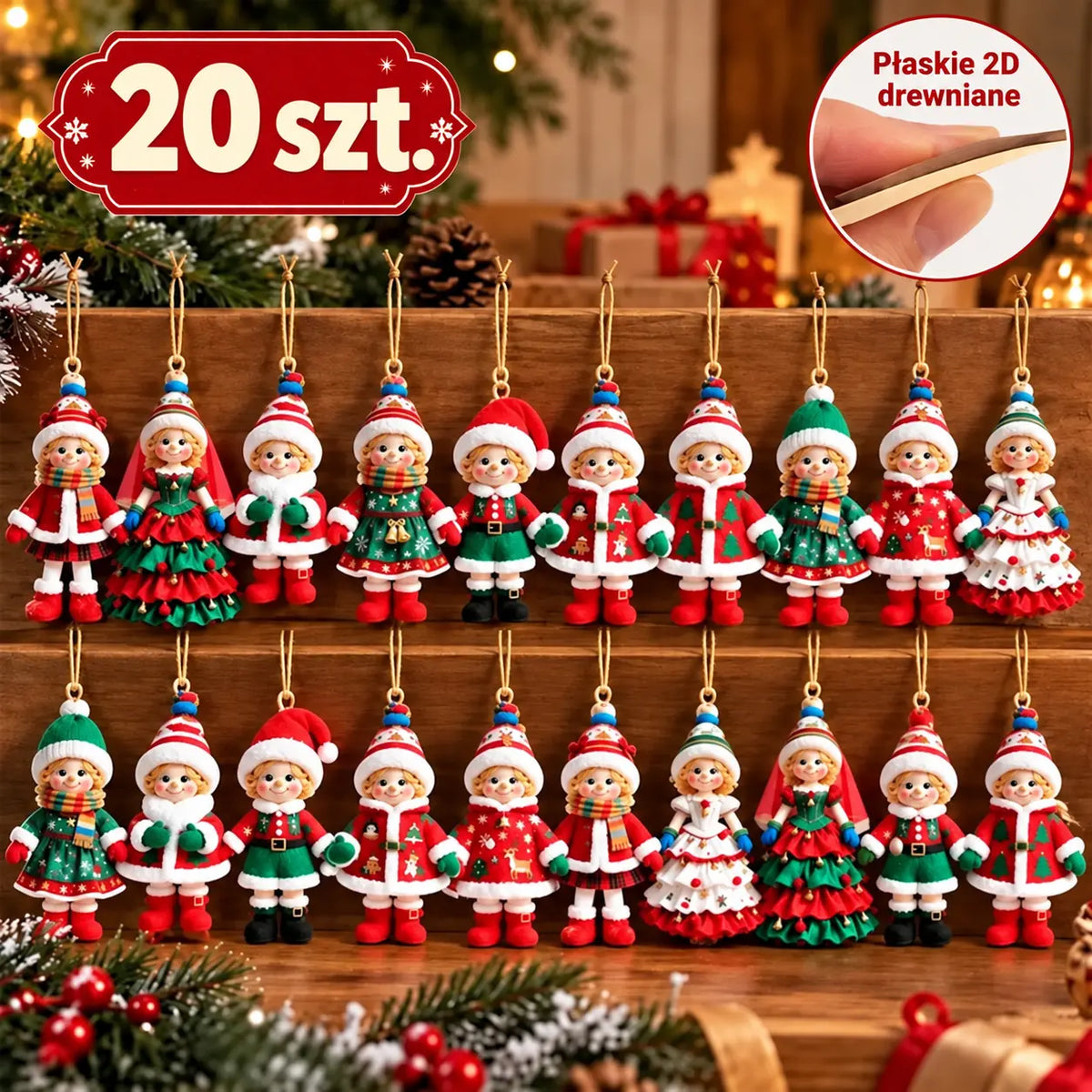 🎄【20 sztuk】🎅Urocze ozdoby świąteczne✨