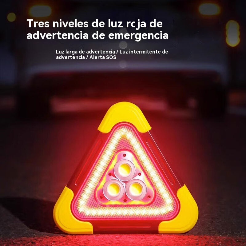 🔥Nuevo producto 2026🔥 Trípode de advertencia solar 3 en 1 para coche con foco de alta intensidad. Incluso con niebla densa, sirve como advertencia.