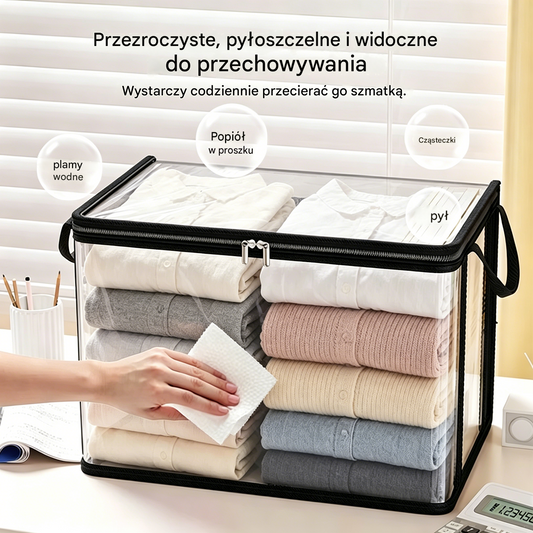 🔥 3 sztuki za jedyne 109 PLN 📦 Bardzo duże, przezroczyste torby do przechowywania z PVC — Wzmacniane i wytrzymałe — Idealny wybór na odzież, przeprowadzki i magazynowanie