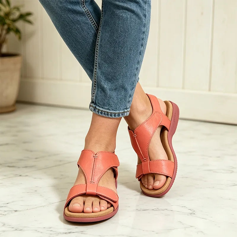 💕【Tallas 36-43】Sandalias planas de verano, modernas, suaves e informales, con soporte para el arco del pie.
