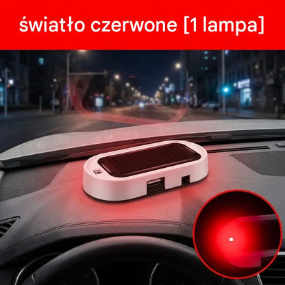 1 sztuka 89 zł 🎁🚗💥 Kompaktowa lampka ostrzegawcza LED przeciw kradzieży, zasilana energią słoneczną