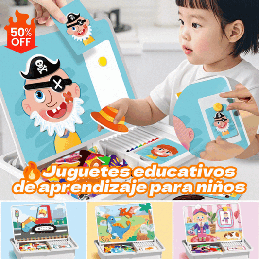 🧒Juego de bloques de construcción magnéticos de dibujos animados educativos para niños🧩Los rompecabezas educativos para niños permiten que los bebés aprendan mientras se divierten.