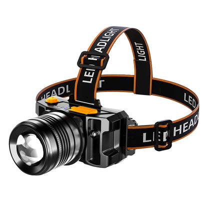 【🔥Ostatni dzień z 50% rabatem!】💡Latarka czołowa LED z czujnikiem, długim czasem pracy na baterii i obrotowym zoomem.