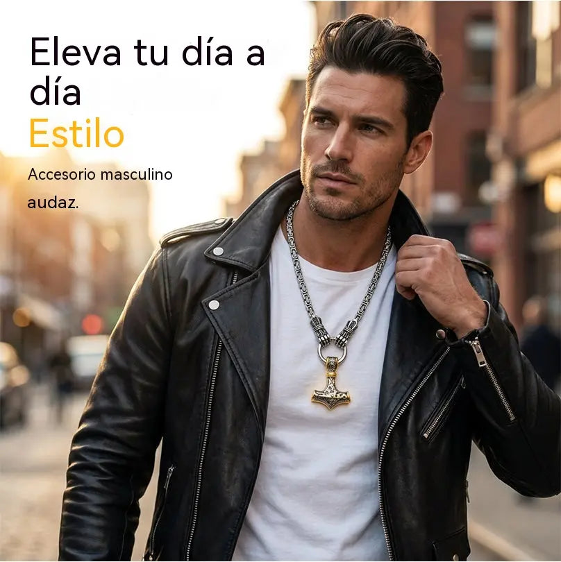 ⚡ 50% de descuento 🔥 Collar con martillo vikingo de Thor