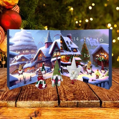 🎄🎅✨【1 set, 24 prozorčića】Adventski kalendar 2026. s patuljcima – 1 nasumični patuljak i 23 različite figure od PVC-a / pliša.