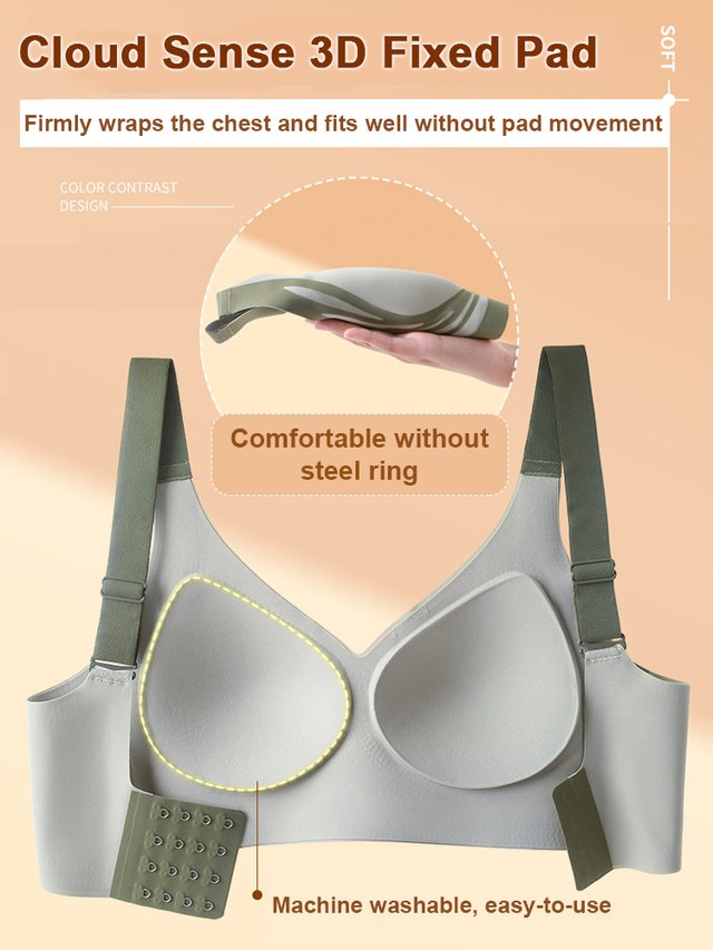 😍🔥【Compra uno y llévate otro gratis】❤️【40-85 kg】Sujetador de una pieza sin aros para mujer