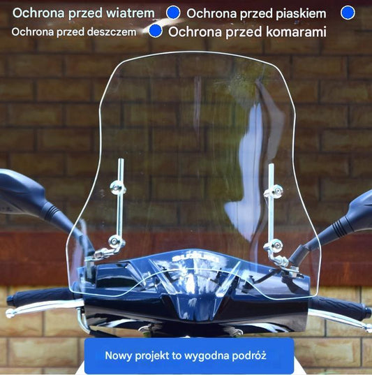 🏍️【Grubość 2,0 mm, wysokość 37 cm】💥💥2025 nowa szyba przednia do motocykla, pojazd elektryczny, uniwersalna szyba przednia