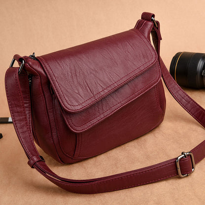 Дамска чанта за рамо от мека кожа с голям капацитет