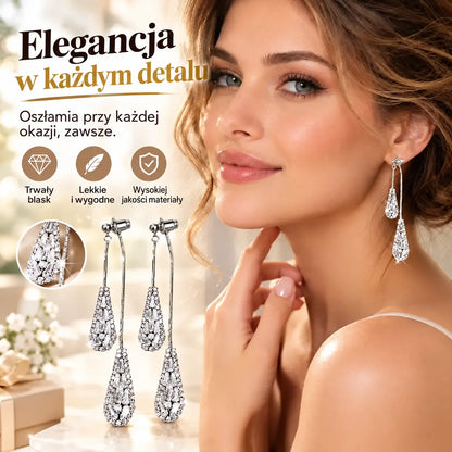 📢📢50% taniej!! ⏰Damskie kolczyki z chwostami i cyrkoniami w kształcie łezki (uniwersalny wzór)✨Eleganckie, pozłacane kolczyki wiszące