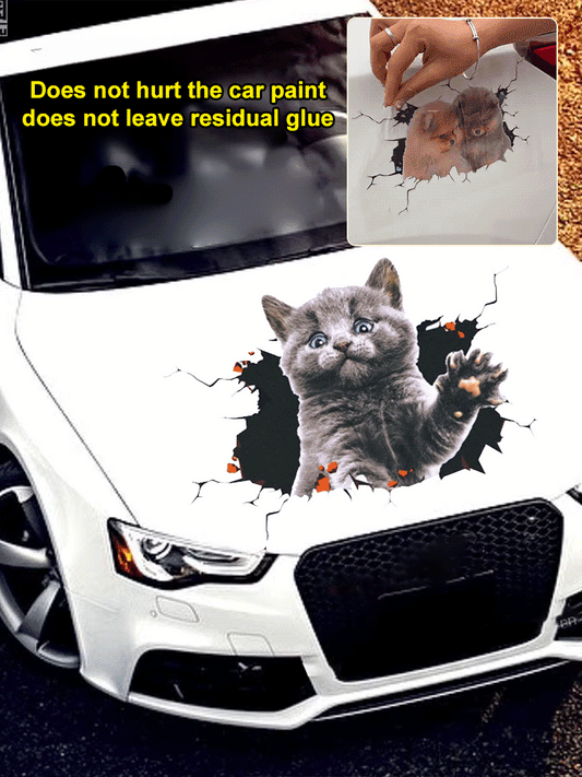 【Kupite 1, dobijte 1 gratis】🐱Trodimenzionalna naljepnica za mačke u obliku automobila, može se koristiti za zidne naljepnice u kupaonici, spavaćoj sobi i dnevnom boravku