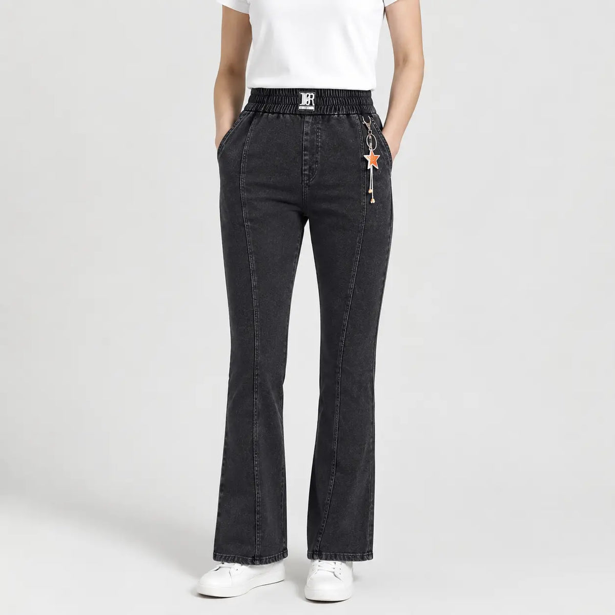🔥👖【M-4XL】Dámske strečové džínsy s vysokým pásom - štýlové a ležérne