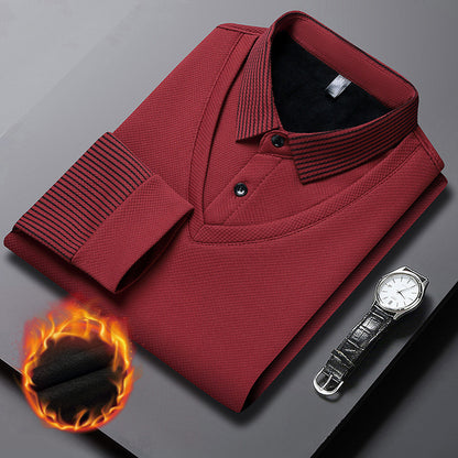 【M-4XL】 Polo majica dvodijelnog izgleda s prugama u stilu imitacije patchworka