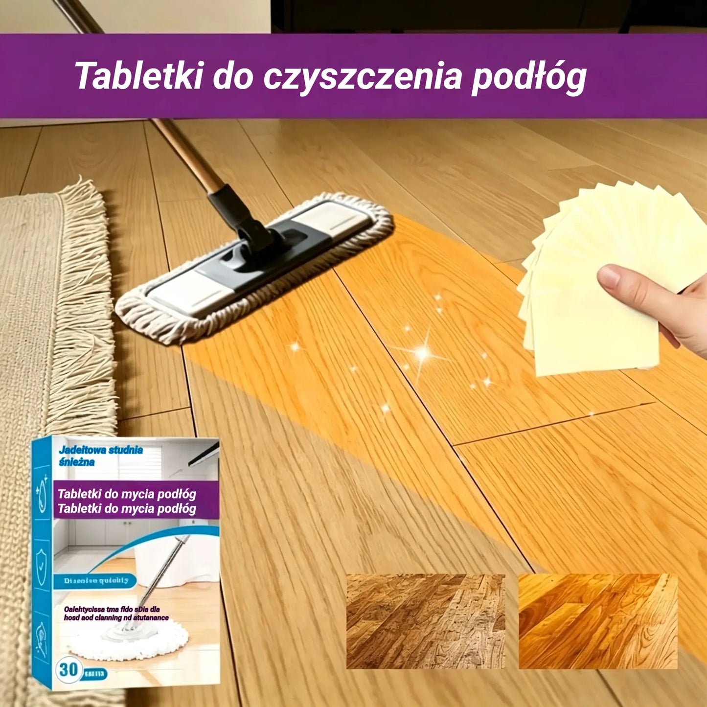 3 pudełka (90 chusteczek) za jedyne 99 złotych 🧹 Chusteczki do czyszczenia podłóg 90-szt.: Skutecznie usuwają plamy, świeży zapach 🌿