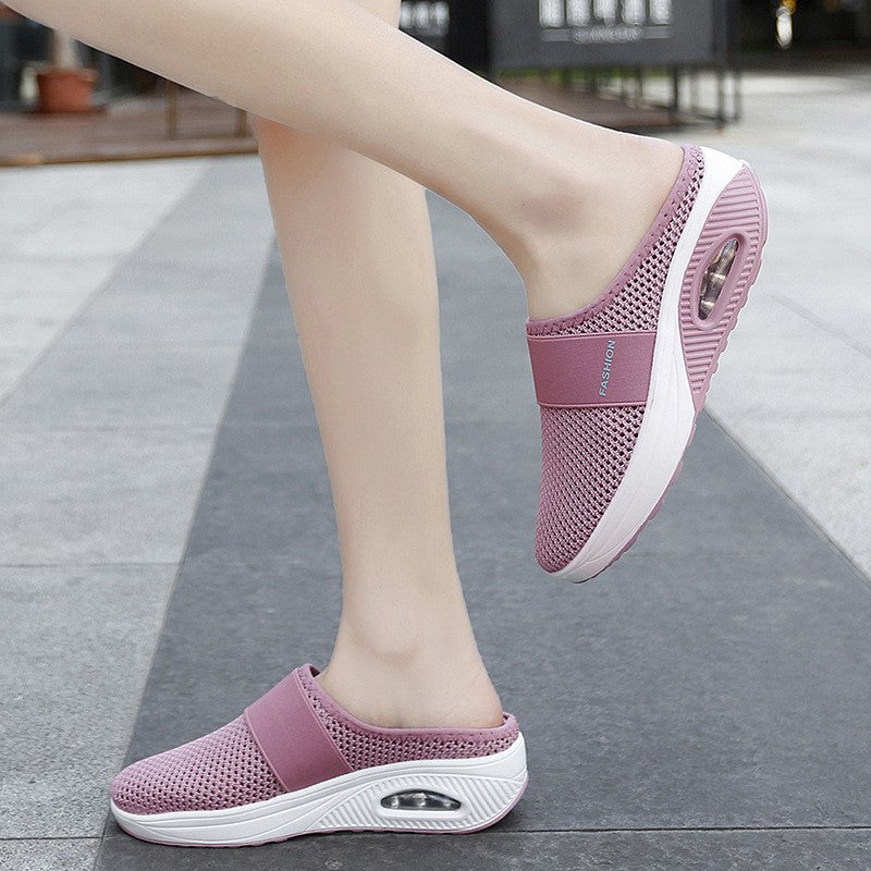 🎀【35-43】Zapatos con colchón de aire de malla hueca europeos y americanos nuevos de verano 2025, transpirables y cómodos