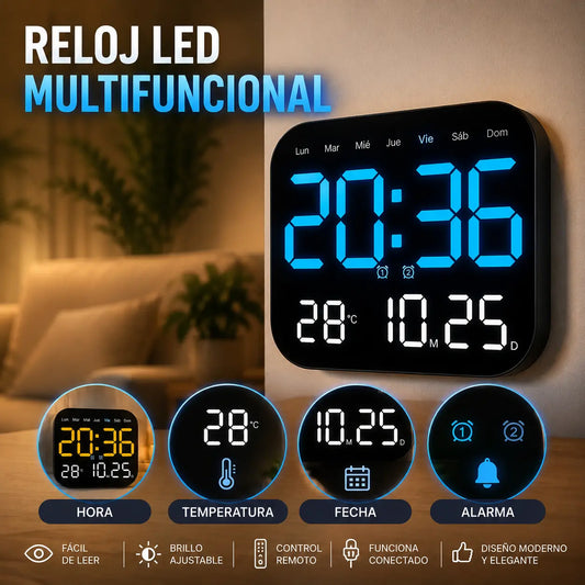 【 ¡Más de 50.000 unidades vendidas! 】 Reloj digital para el hogar y la oficina: ¡despierte suavemente y olvídese de las alarmas molestas! Brillo ajustable, funcionamiento silencioso por la noche.