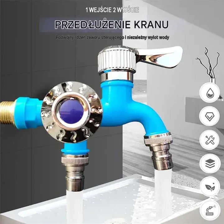 【Kup jeden, a drugi dostaniesz gratis】💥💥Podwójny kran zewnętrzny z funkcją przeciwzamarzaniową