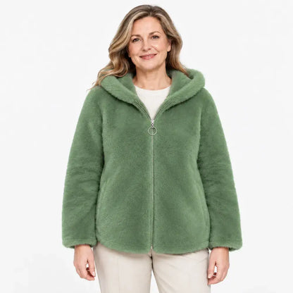 【M-7XL】Chaqueta de invierno de forro polar para mujer: gruesa, reversible, con capucha, térmica y con cremallera.