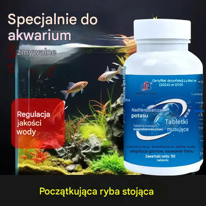 🐟【150/300 tabletek】💧 Tabletki musujące do czyszczenia wody w akwarium i stawie 🔥