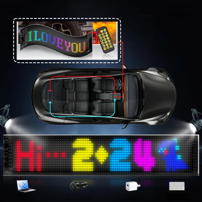 💡🎫Ultra tanak i fleksibilan mekani LED zaslon za automobil. Fleksibilan i vodootporan. Može se koristiti za podsjetnike s emotikonima za automobile, koncertne bannere i zabavne ukrase za rođendan.
