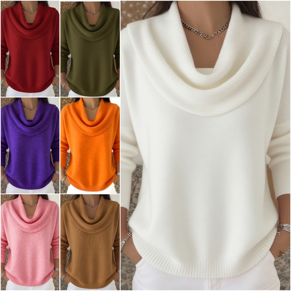 ¡Lo más vendido! 🔥 Suéter de manga larga liso para mujer, otoño/invierno 2025【S-3XL】