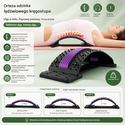Relief 3 w 1 Magnetyczna terapia akupunkturowa, akupresura i trakcja, masaż akupunkturowy, miernik ciśnienia lędźwiowego