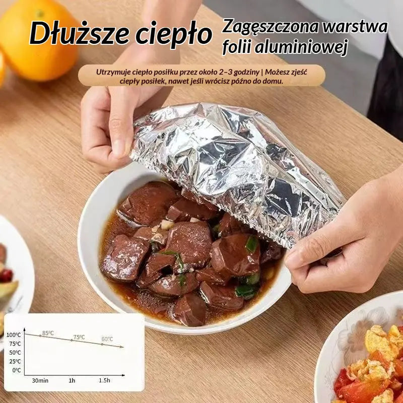 💥【100 szt.】🍎🔥 Izolacyjna folia aluminiowa (do kontaktu z żywnością)