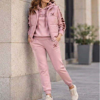 🔥🔥【Top + kamizelka + spodnie】Elegancki, trzyczęściowy ciepły zestaw na jesień i zimę