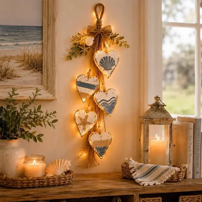 ✨ Rozświetl swój dom romantyczną atmosferą! Wisząca dekoracja w kształcie serca z wbudowanym oświetleniem LED! 💖🏡