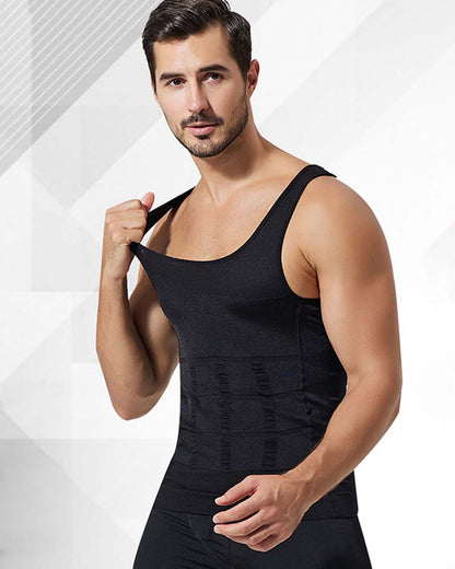 【50% de descuento】⚡ Fajas moldeadoras para hombres, camisetas sin mangas con control de barriga, contorno de busto