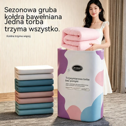 🧳 5 sztuk za jedyne 119 zł 💨 Duże, elastyczne worki próżniowe do przechowywania: Nie wymagają pompki, są szczelne, idealne do oszczędzania miejsca w walizce i w domu ✈️