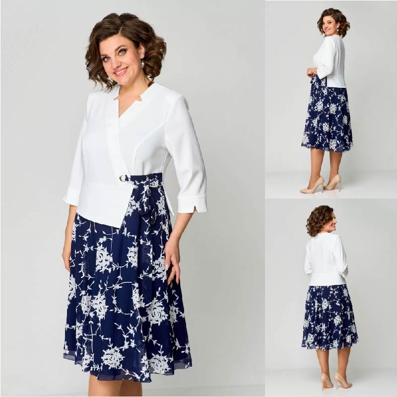 💥50%OFF💥2026 Nowa niebiesko-biała, świeża sukienka【S-5XL】
