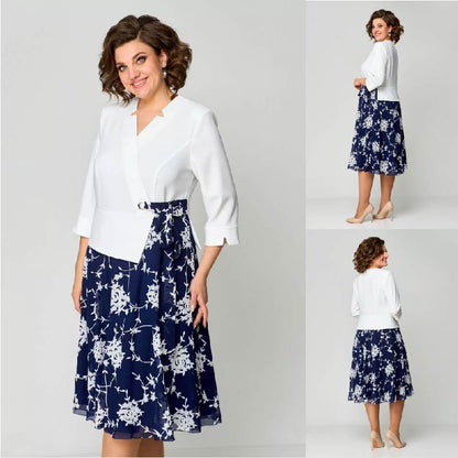 💥50%OFF💥2026 Nowa niebiesko-biała, świeża sukienka【S-5XL】