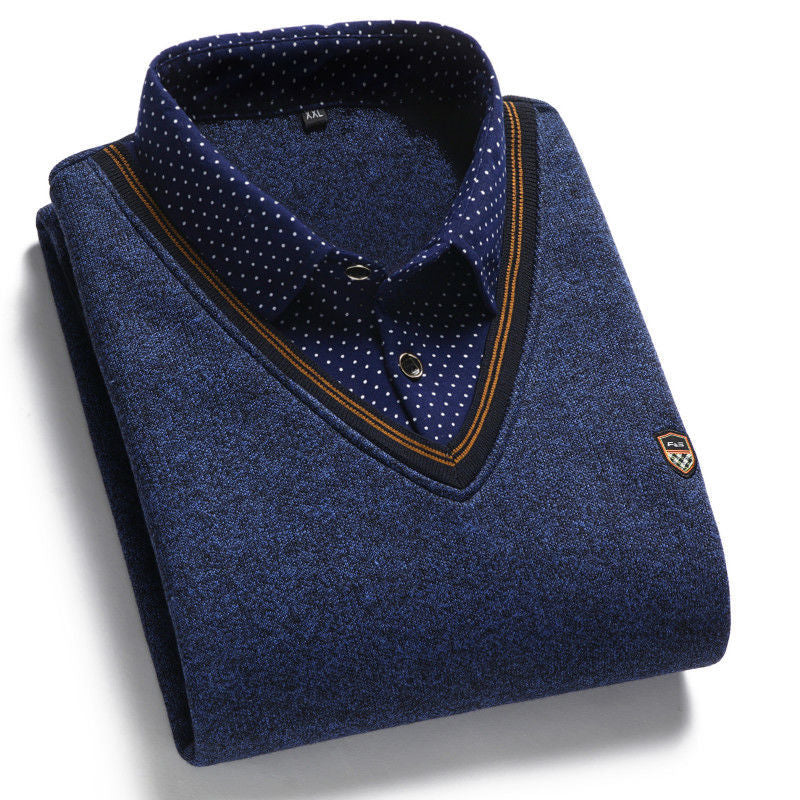 👔Nowa męska koszula dzianinowa z aksamitu na jesień/zimę，Jest ciepła i dobrze się ją nosi zimą.【M-4XL】