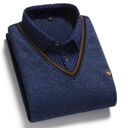 👔Nowa męska koszula dzianinowa z aksamitu na jesień/zimę，Jest ciepła i dobrze się ją nosi zimą.【M-4XL】