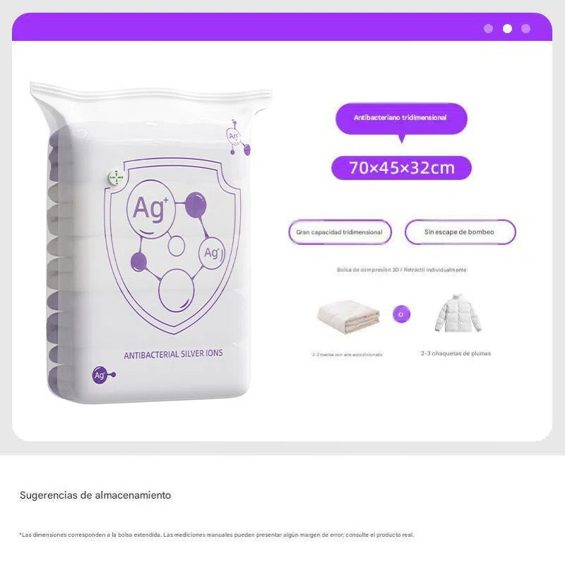 ✨（5 piezas）💨 Bolsa de almacenamiento al vacío grande y compresible: no requiere bomba, es a prueba de fugas e ideal para ahorrar espacio en maletas y en casa ✈️-4330992