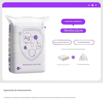 ✨（5 piezas）💨 Bolsa de almacenamiento al vacío grande y compresible: no requiere bomba, es a prueba de fugas e ideal para ahorrar espacio en maletas y en casa ✈️-4330992