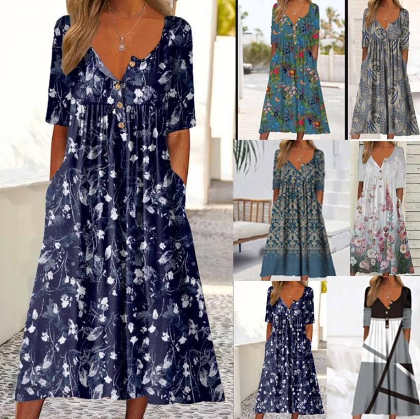 🎀【Oferta especial】【S-5XL】👗Elegante vestido midi: combina estilo y comodidad, adecuado para todas las ocasiones.