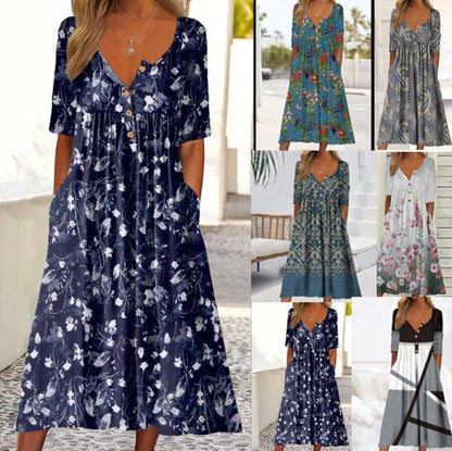 🎀【Oferta especial】【S-5XL】👗Elegante vestido midi: combina estilo y comodidad, adecuado para todas las ocasiones.