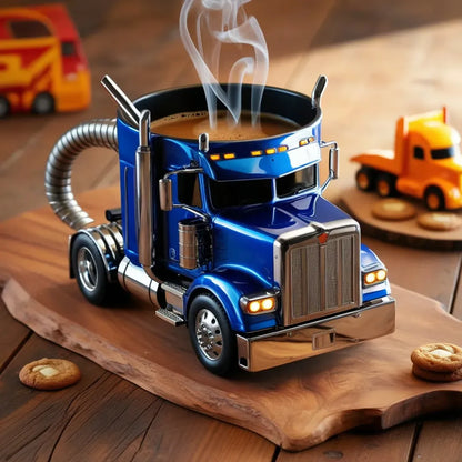 🚛Ručne vyrobený hrnček na kávu s kamiónom