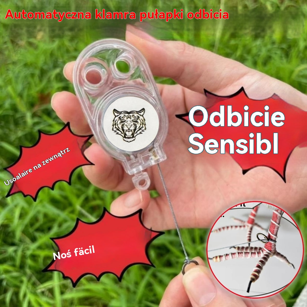 🔥【Kup 2, otrzymaj 2 gratis】🐓🐦Pułapka sprężynowa do użytku na zewnątrz, samoblokująca pułapka o wysokiej czułości.Dzięki funkcji automatycznego odbijania, łatwe łapanie ptaków i drobiu