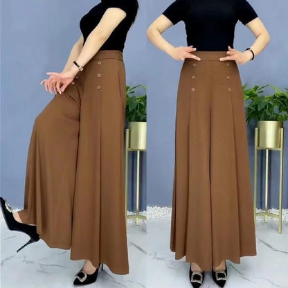 【🔥Hot Sale】💖【M-5XL】Modna ženska suknja širokih nogavica s visokim strukom na draperiju, prozračna, mekana i udobna, nezaobilazan dio vaše ljetne garderobe